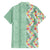Menthol Green Aloha Hawaii Tiki Family Matching Puletasi and Hawaiian Shirt Tropical Plumeria - Seamless Style