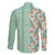 Menthol Green Aloha Hawaii Tiki Family Matching Puletasi and Hawaiian Shirt Tropical Plumeria - Seamless Style
