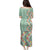Menthol Green Aloha Hawaii Tiki Family Matching Puletasi and Hawaiian Shirt Tropical Plumeria - Seamless Style