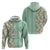 Menthol Green Aloha Hawaii Tiki Hoodie Tropical Plumeria - Seamless Style