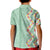 Menthol Green Aloha Hawaii Tiki Kid Polo Shirt Tropical Plumeria - Seamless Style