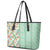 Menthol Green Aloha Hawaii Tiki Leather Tote Bag Tropical Plumeria - Seamless Style