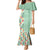 Menthol Green Aloha Hawaii Tiki Mermaid Dress Tropical Plumeria - Seamless Style