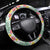 Menthol Green Aloha Hawaii Tiki Steering Wheel Cover Tropical Plumeria - Seamless Style