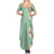 Menthol Green Aloha Hawaii Tiki Summer Maxi Dress Tropical Plumeria - Seamless Style