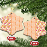 Orange Chiffon Aloha Hawaii Tiki Ceramic Ornament Tropical Plumeria - Seamless Style