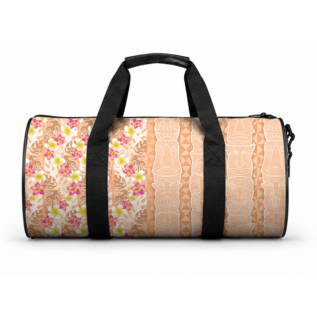 Orange Chiffon Aloha Hawaii Tiki Duffle Bag Tropical Plumeria - Seamless Style LT14 One size Orange - Polynesian Pride