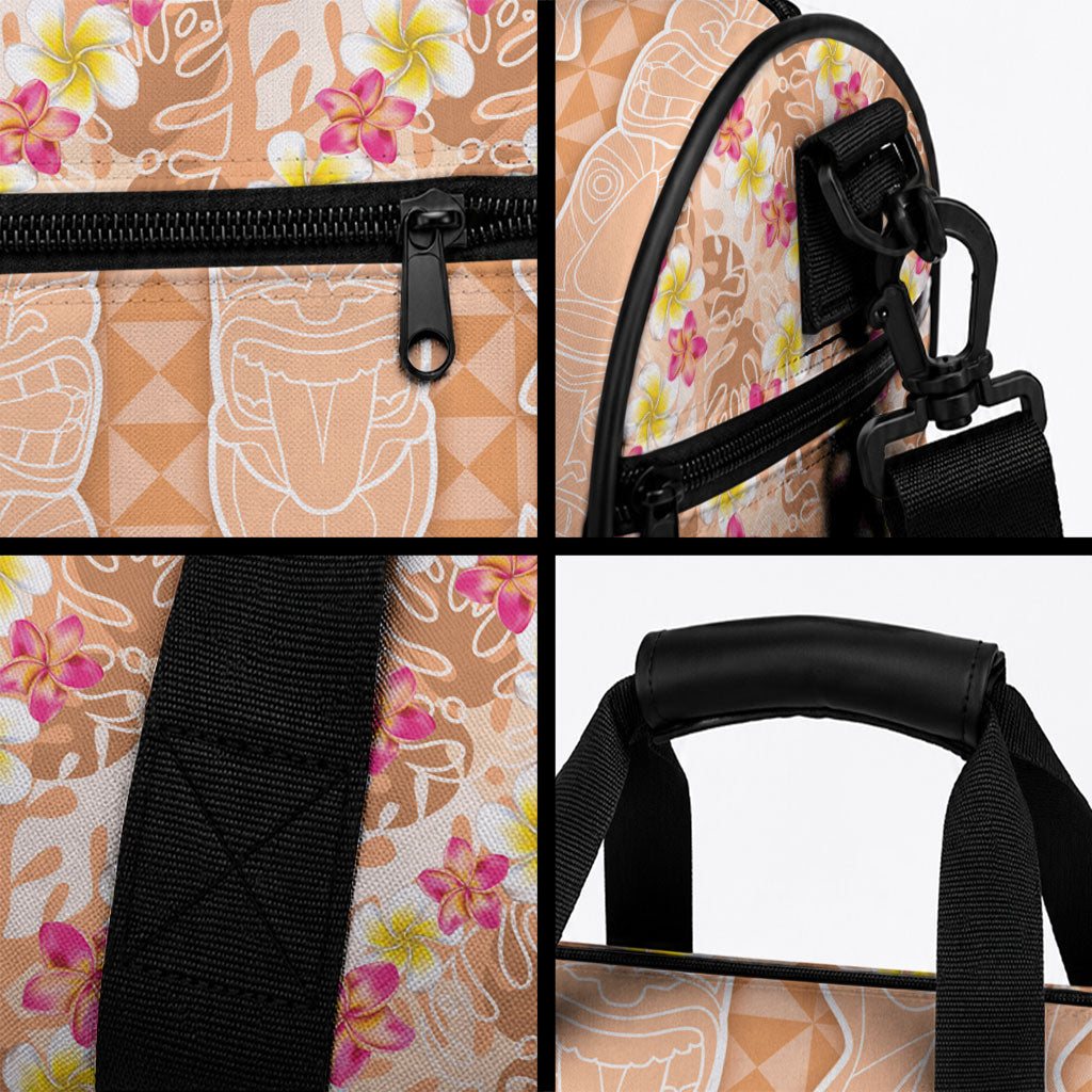 Orange Chiffon Aloha Hawaii Tiki Duffle Bag Tropical Plumeria - Seamless Style LT14 - Polynesian Pride