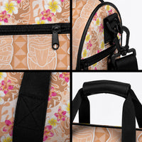 Orange Chiffon Aloha Hawaii Tiki Duffle Bag Tropical Plumeria - Seamless Style LT14 - Polynesian Pride