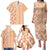 Orange Chiffon Aloha Hawaii Tiki Family Matching Puletasi and Hawaiian Shirt Tropical Plumeria - Seamless Style