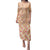 Orange Chiffon Aloha Hawaii Tiki Family Matching Puletasi and Hawaiian Shirt Tropical Plumeria - Seamless Style