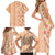 Orange Chiffon Aloha Hawaii Tiki Family Matching Short Sleeve Bodycon Dress and Hawaiian Shirt Tropical Plumeria - Seamless Style