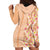 Orange Chiffon Aloha Hawaii Tiki Hoodie Dress Tropical Plumeria - Seamless Style