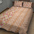 Orange Chiffon Aloha Hawaii Tiki Quilt Bed Set Tropical Plumeria - Seamless Style