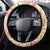 Orange Chiffon Aloha Hawaii Tiki Steering Wheel Cover Tropical Plumeria - Seamless Style