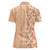 Orange Chiffon Aloha Hawaii Tiki Women Polo Shirt Tropical Plumeria - Seamless Style