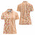 Orange Chiffon Aloha Hawaii Tiki Women Polo Shirt Tropical Plumeria - Seamless Style