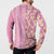 Pastel Magenta Aloha Hawaii Tiki Button Sweatshirt Tropical Plumeria - Seamless Style