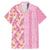 Pastel Magenta Aloha Hawaii Tiki Family Matching Mermaid Dress and Hawaiian Shirt Tropical Plumeria - Seamless Style