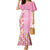Pastel Magenta Aloha Hawaii Tiki Family Matching Mermaid Dress and Hawaiian Shirt Tropical Plumeria - Seamless Style