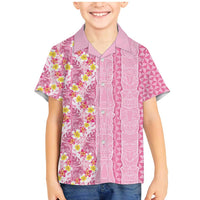 Pastel Magenta Aloha Hawaii Tiki Family Matching Mermaid Dress and Hawaiian Shirt Tropical Plumeria - Seamless Style