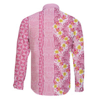 Pastel Magenta Aloha Hawaii Tiki Family Matching Tank Maxi Dress and Hawaiian Shirt Tropical Plumeria - Seamless Style