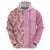 Pastel Magenta Aloha Hawaii Tiki Hoodie Tropical Plumeria - Seamless Style