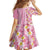 Pastel Magenta Aloha Hawaii Tiki Kid Short Sleeve Dress Tropical Plumeria - Seamless Style