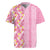 Pastel Magenta Aloha Hawaii Tiki Rugby Jersey Tropical Plumeria - Seamless Style