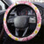 Pastel Magenta Aloha Hawaii Tiki Steering Wheel Cover Tropical Plumeria - Seamless Style