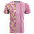 Pastel Magenta Aloha Hawaii Tiki T Shirt Tropical Plumeria - Seamless Style