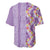 Lush Lilac Aloha Hawaii Tiki Baseball Jersey Tropical Plumeria - Seamless Style