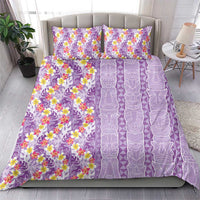 Lush Lilac Aloha Hawaii Tiki Bedding Set Tropical Plumeria - Seamless Style