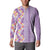 Lush Lilac Aloha Hawaii Tiki Button Sweatshirt Tropical Plumeria - Seamless Style