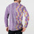 Lush Lilac Aloha Hawaii Tiki Button Sweatshirt Tropical Plumeria - Seamless Style