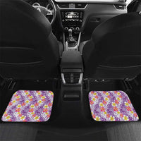 Lush Lilac Aloha Hawaii Tiki Car Mats Tropical Plumeria - Seamless Style