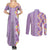 Lush Lilac Aloha Hawaii Tiki Couples Matching Summer Maxi Dress and Long Sleeve Button Shirt Tropical Plumeria - Seamless Style