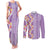 Lush Lilac Aloha Hawaii Tiki Couples Matching Tank Maxi Dress and Long Sleeve Button Shirt Tropical Plumeria - Seamless Style