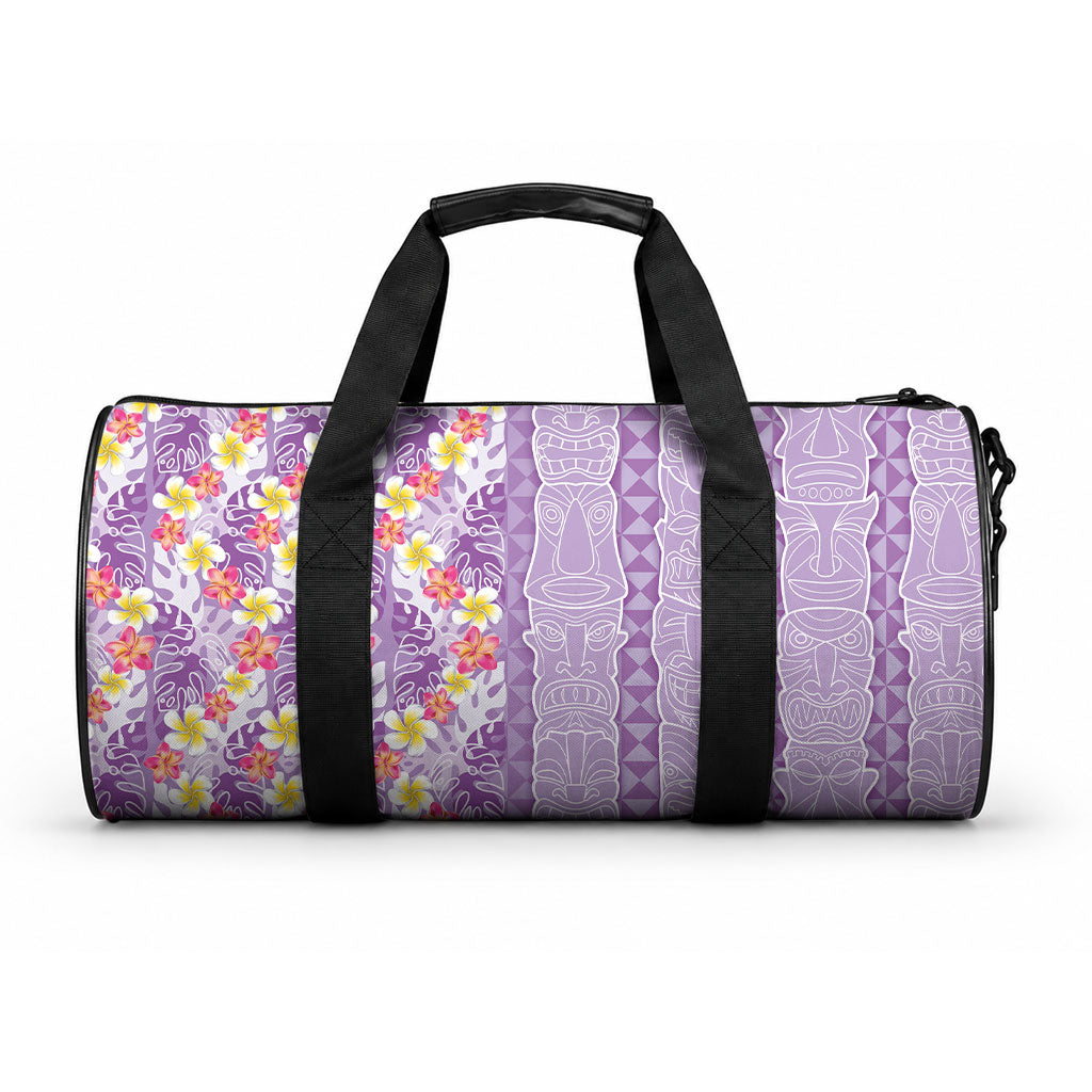 Lush Lilac Aloha Hawaii Tiki Duffle Bag Tropical Plumeria - Seamless Style LT14 One size Purple - Polynesian Pride