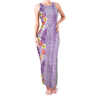 Lush Lilac Aloha Hawaii Tiki Family Matching Tank Maxi Dress and Hawaiian Shirt Tropical Plumeria - Seamless Style