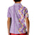 Lush Lilac Aloha Hawaii Tiki Kid Polo Shirt Tropical Plumeria - Seamless Style