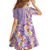 Lush Lilac Aloha Hawaii Tiki Kid Short Sleeve Dress Tropical Plumeria - Seamless Style