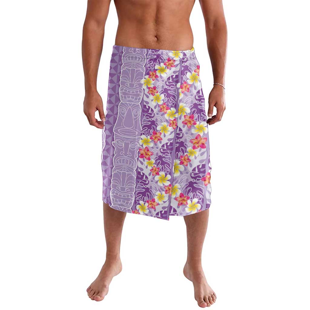 Lush Lilac Aloha Hawaii Tiki Lavalava Tropical Plumeria - Seamless Style