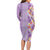 Lush Lilac Aloha Hawaii Tiki Long Sleeve Bodycon Dress Tropical Plumeria - Seamless Style