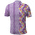 Lush Lilac Aloha Hawaii Tiki Polo Shirt Tropical Plumeria - Seamless Style