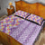 Lush Lilac Aloha Hawaii Tiki Quilt Bed Set Tropical Plumeria - Seamless Style