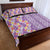 Lush Lilac Aloha Hawaii Tiki Quilt Bed Set Tropical Plumeria - Seamless Style