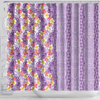 Lush Lilac Aloha Hawaii Tiki Shower Curtain Tropical Plumeria - Seamless Style