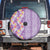 Lush Lilac Aloha Hawaii Tiki Spare Tire Cover Tropical Plumeria - Seamless Style