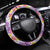 Lush Lilac Aloha Hawaii Tiki Steering Wheel Cover Tropical Plumeria - Seamless Style